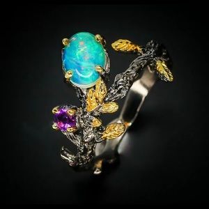 Sterling Silver Opal Ring sz 7